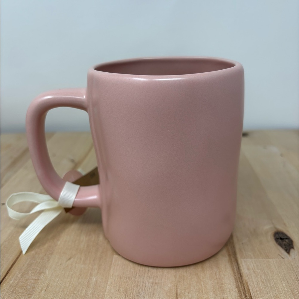 Rae Dunn MAMA Mug Pink Ceramic with Black Floral Design and Lettering New - Picture 2 of 4